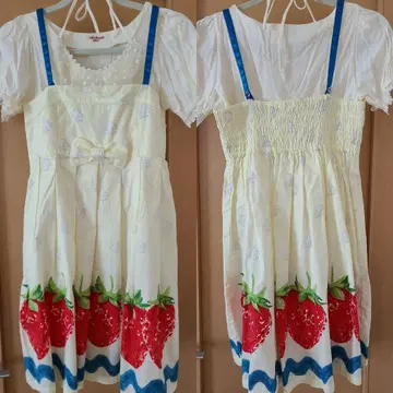 에미큐 딸기 원피스 세트