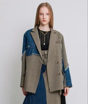 AULA AILA 데님 콤비네이션 자켓