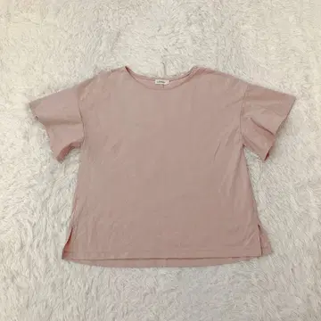 LEPSIM 반팔 티셔츠 소매 플레어 면 혼방 상의 핑크 베이지 M