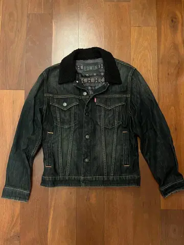 EDWIN 보아 옷깃 다크 데님 자켓 M