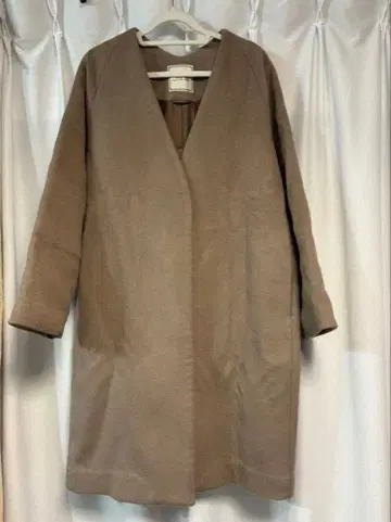 JEANASIS 베이지 노카라 롱 코트