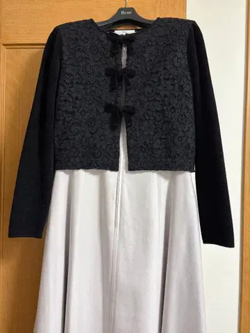 르네 플라워 레이스 가디건 36 블랙