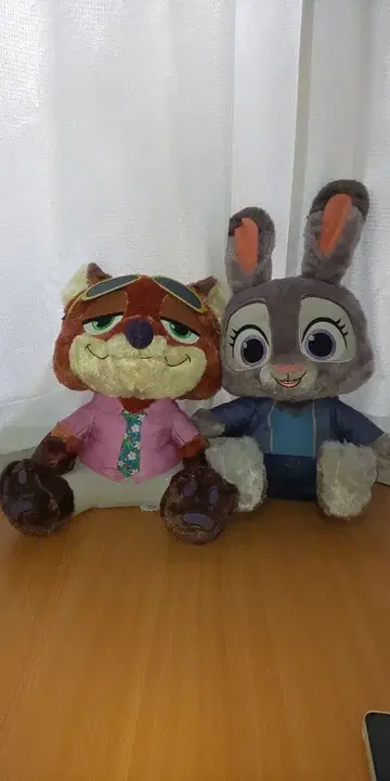 주토피아2 슈퍼 라지 봉제 인형 닉 주디 2종 세트