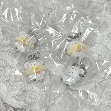 산리오 메지루시 액세서리 복슬복슬 스노우 가챠가챠 폼폼푸딩