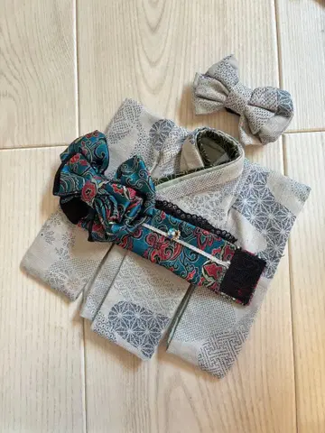 네오 브라이스 기모노 아웃핏 설날 후리소데 헤어핀 세트