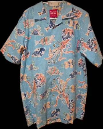 MANGO HOUSE 망고하우스 카리유시 물고기 문어 바다 셔츠