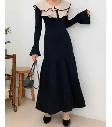 [ dazzlin ] 레이어드 파이핑 니트 원피스