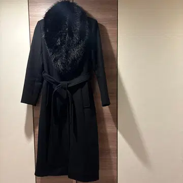 ZARA 퍼 포함 블랙 롱 코트 [ XS ]