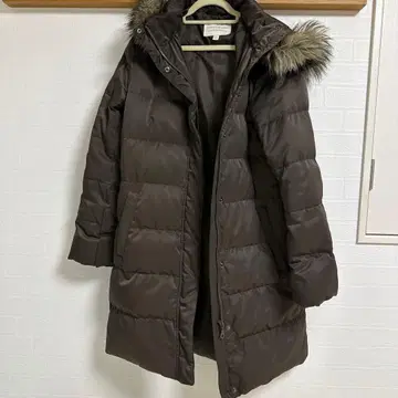 브라운 다운 코트 퍼 포함