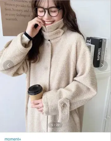 새상품 moment+ 링 페이크 울 2WAY 어레인지 칼라 스탠 칼라