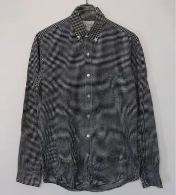 A.S.P. 구제 의류 가슴 포켓 깅엄 체크 패턴 버튼 다운 긴팔 셔츠