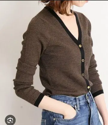 IENA 2 x 1 리브 V넥 가디건