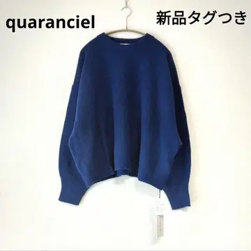 새상품 quaranciel AQUA 캐시미어 블렌드 돌먼 니트 블루