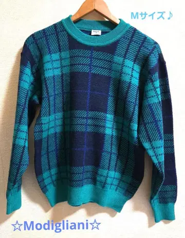 [ Modigliani ] 모딜리아니 타탄 체크 니트 스웨터