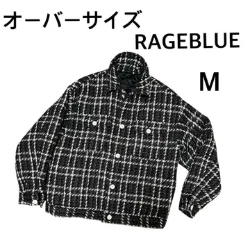 새상품급 RAGEBLUE 오버 사이즈 체크 자켓 남성용 M