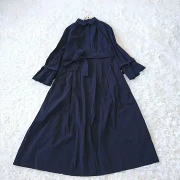 완판템 나노 유니버스 캔디 슬리브 플레어 맥시 긴팔 셔츠 원피스 36