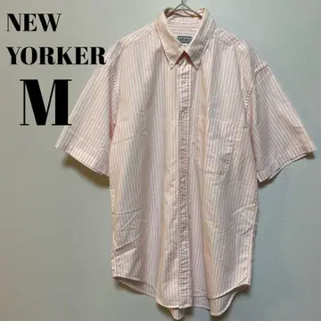 NEW YORKER 뉴요커 반팔 코튼 스트라이프 BD 셔츠 M
