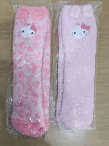 헬로키티 복슬복슬 삭스 2켤레 (레오파드 & 토끼)