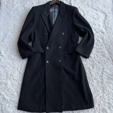 (새상품급) 캐시미어 혼방 더블 체스터 코트 블랙 일본제