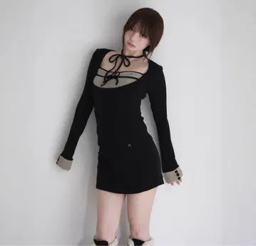 andmary Aiden baby ribbon set up black