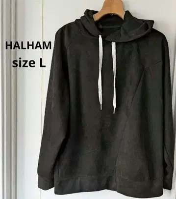 새상품급 하루하무 남성용 후드티 벨로아 L 블랙 그레이