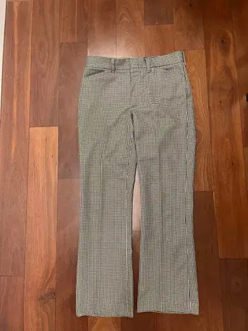 FARAH 체크 무늬 플레어 팬츠