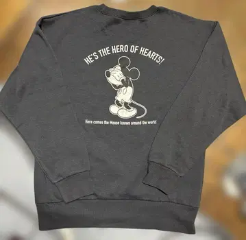 미키마우스 속기모 맨투맨 트레이닝복 다크 그레이