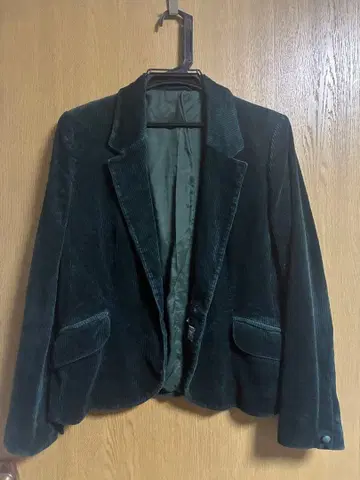 다크 그린 코듀로이 블레이저 벨로아