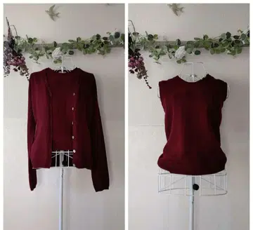 바니스뉴욕 캐시미어 100% 앙상블 긴팔 가디건 & 베스트