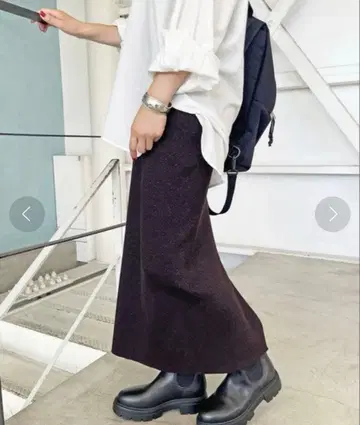 Spick & Span 라메 리브 니트 타이트 스커트