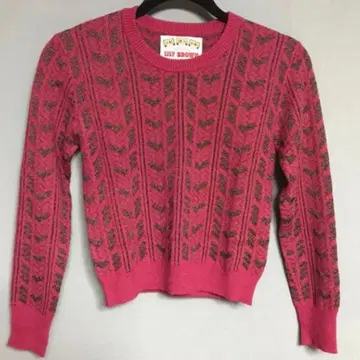 Lily Brown 라메 자카드 하이 게이지 니트