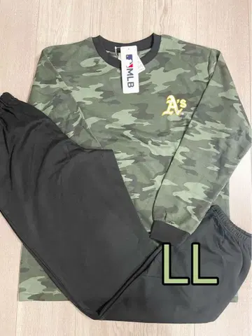 MLB 애슬레틱스 긴팔 파자마 룸웨어 종이상자 니트 LL