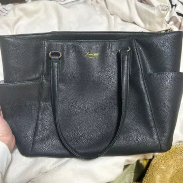 블랙 가죽 토트백