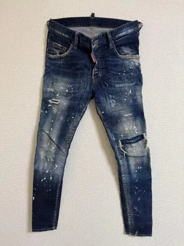 DSQUARED2 다크 블루 스키니 데님