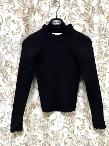 엠프리미어 리브 니트 블랙 36 사이즈