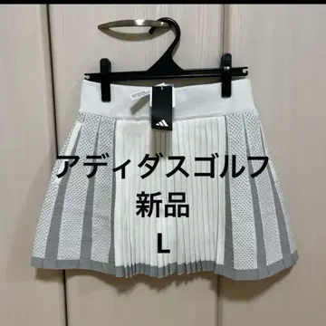 아디다스 골프 스커트 L 화이트 플리츠 스커트 니트 스커트 새상품