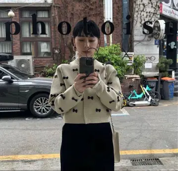 ameri vintage MANY RIBBON SHORT KNIT TOP