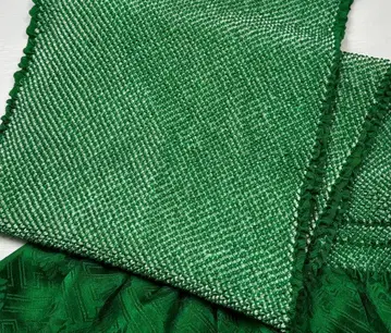 w-033 순수 실크 오비 장식 천 총 조임 후리소데 성인식 그린