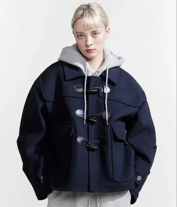 NOIAGO NOI793 Loose-fit Duffle Coat Navy