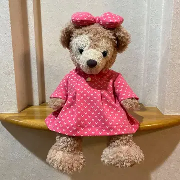 하트 무늬 핑크 드레스 곰
