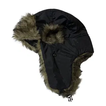 인조 모피 보아 플라이트 캡 블랙 브라운 나일론