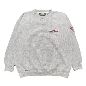 USA 구제 의류 나스카 크루넥 앞 V 맨투맨 버드와이저 그레이