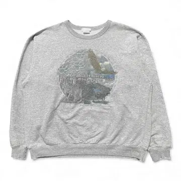 USA 구제 의류 00S 맨투맨 트레이닝복 애니멀 프린트 늑대 엘크