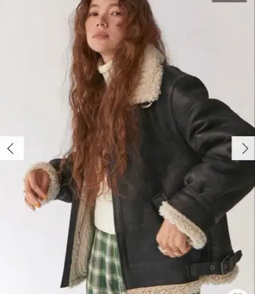 ungrid 페이크 무스탕 보아 블루종