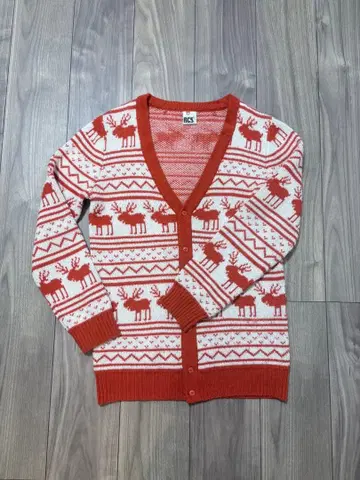 RCS 루돌프 무늬 니트 가디건 긴팔