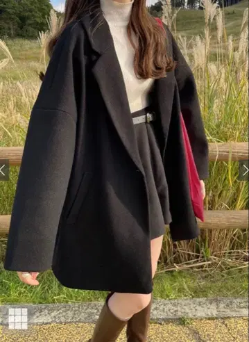 GRL 새상품 ze585 루즈 테일러드 코트 블랙 롱 코트 F