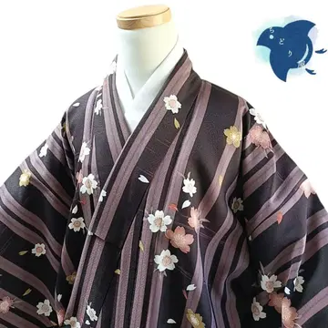 C28 치도리야 기모노 코몬 워셔블 기모노 화학 섬유 보라색 톨 사이즈