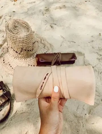 ayakawasaki Cow Leather -beige x blue