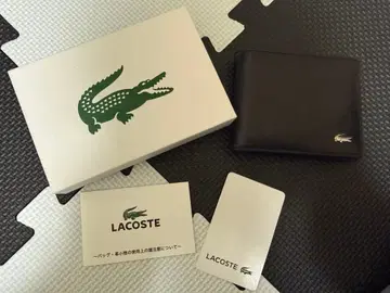 LACOSTE 접이식 지갑 블랙 가죽