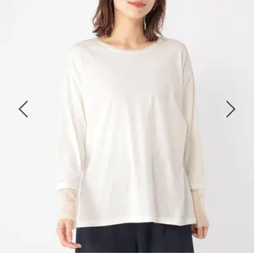 소매 시어 절개 크루넥 풀오버